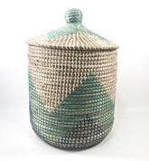 handwoven seagrass laundry hamper storage basket